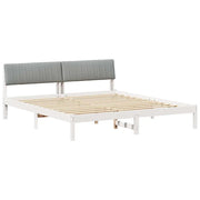Letto matrimoniale | Letto per adulti | Struttura del Letto Bianco e grigio chiaro 180 x 200 cm