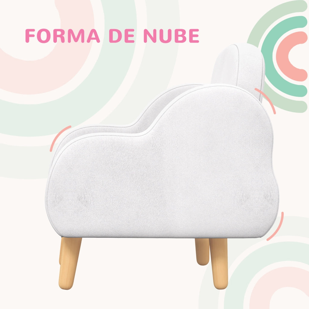 Poltrona per Bambini Design Nuvola Super Morbida ¨C zephmum ¨C 46x51x55 cm Bianco