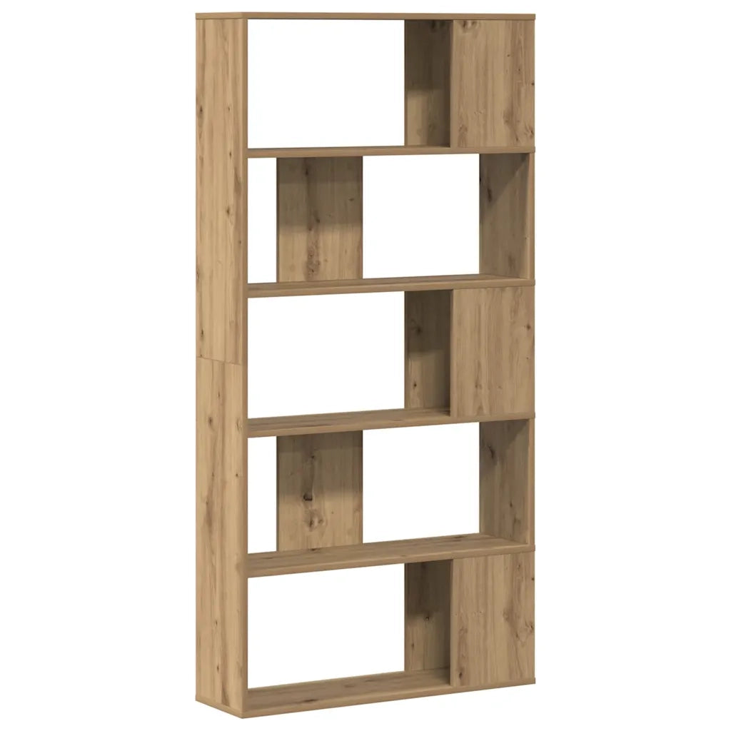 Libreria 5 Piani Rovere Artigianale 80,5x23,5x162,5 Multistrato