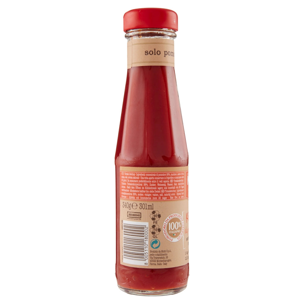 Mutti ketchup di pomodoro italiano in bottiglia di vetro da 300 grammi
