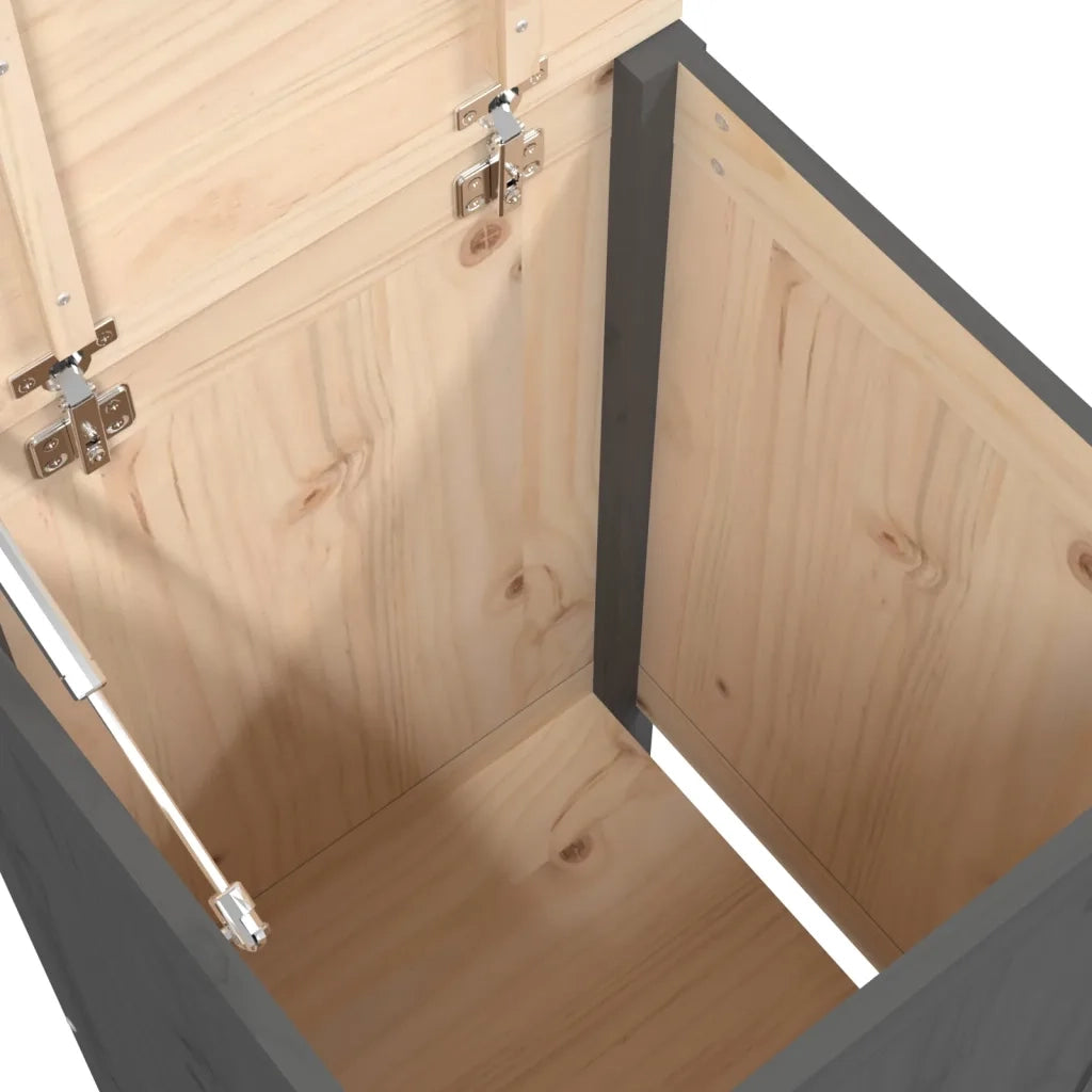 Contenitore per Bucato Grigio 44x44x76 cm Legno Massello Pino 823576