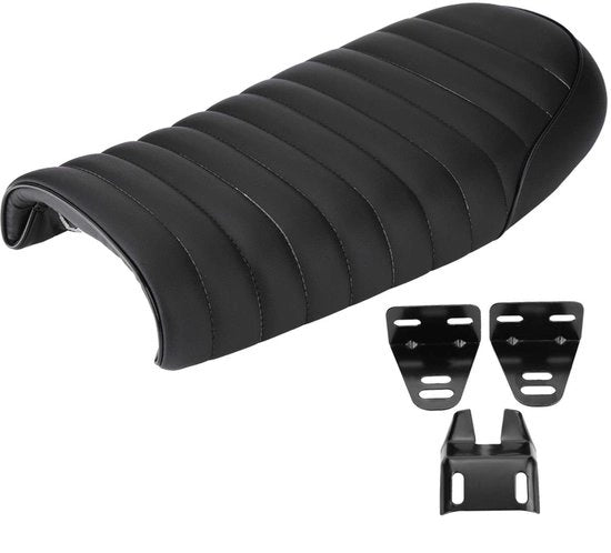 Sedile per Motocicletta in Stile Vintage - Pelle in PU - Impermeabile - Supporti di Montaggio - Sensazione di Comfort durante la Sosta - Facile da Pulire - Copricuscino per Motocicletta