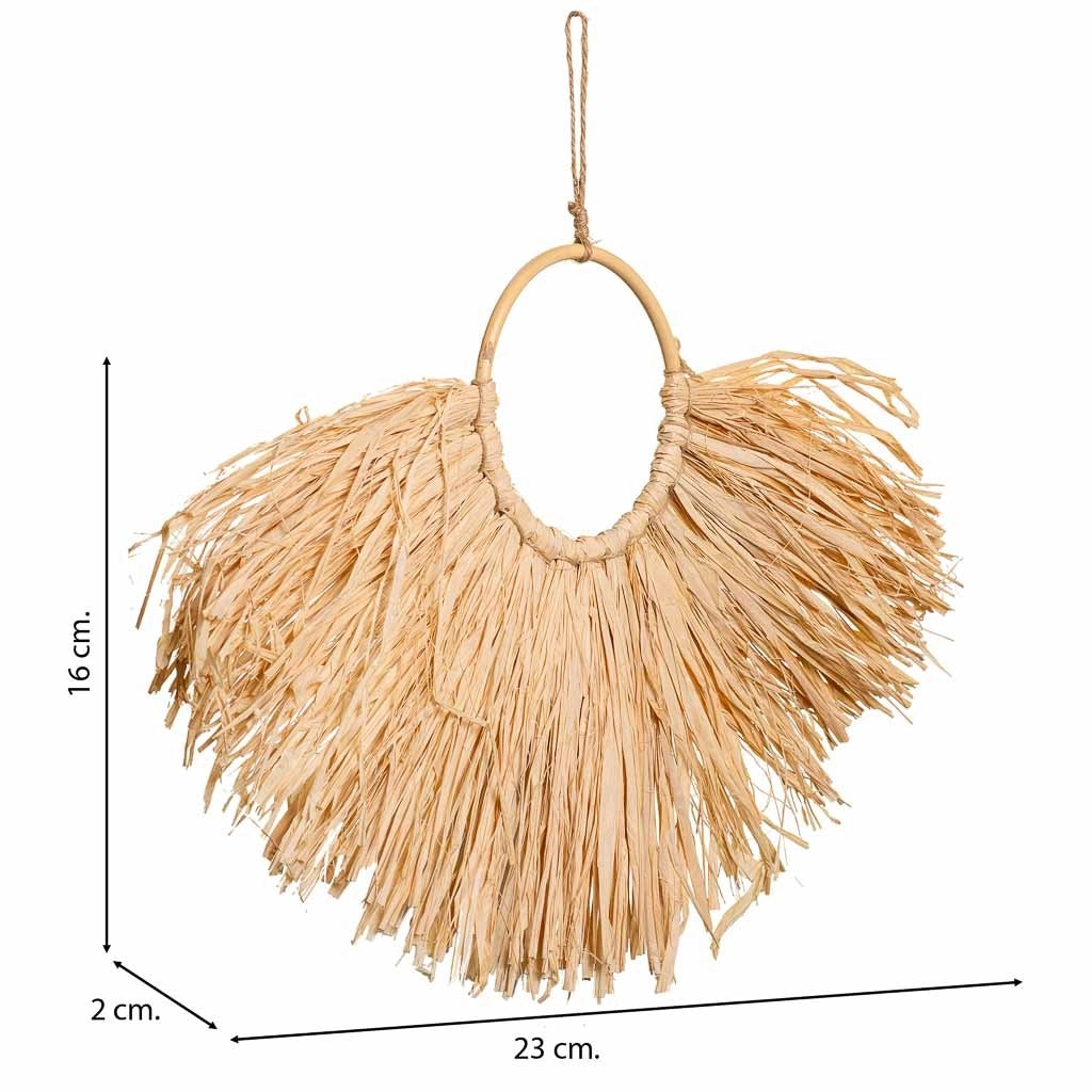 Collana decorazione muro in fibra naturale marrone 23x02x16h