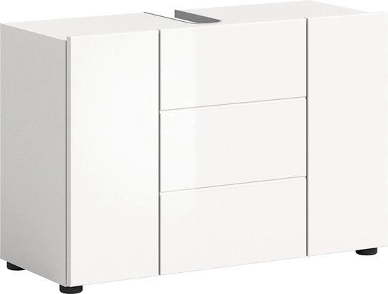 Cassettiera da bagno - Mobili da bagno - Mobili di archiviazione - Finestra alta - 82 cm x 56 cm x 34 cm, Bianco