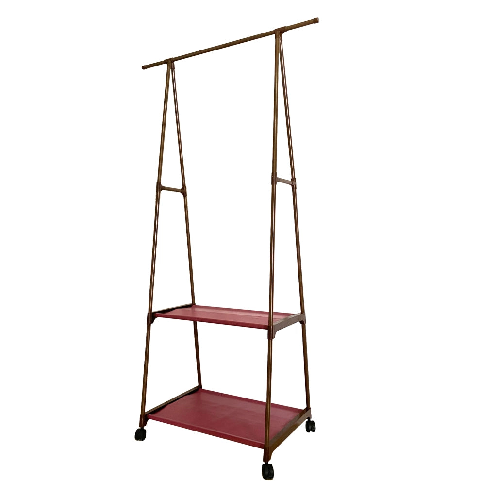 Appendiabiti Donkey Majestic Nyana Home 160x55x42 cm 2 ripiani, 1 barra superiore Marrone