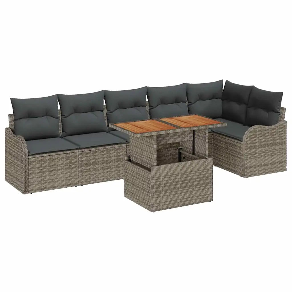 Set Divano da Giardino con cuscino 7 pcs Grigio 3349467