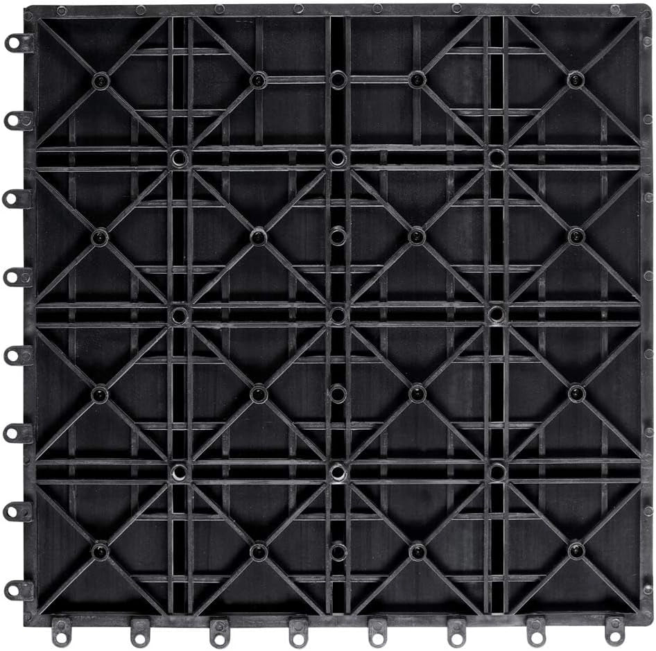 Deuba Piastrelle da Giardino in WPC 6m² Mattonelle 30x30cm Sauna Terrazza Esterno Antracite 66 pz