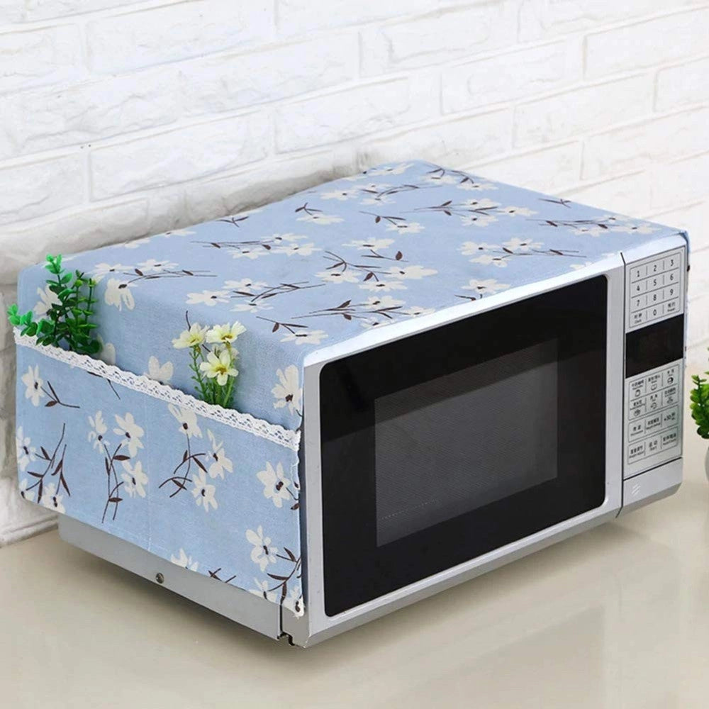 Trade Shop - Copertura Antipolvere Forno Microonde Tasca Portaoggetti 85x35cm Tessuto Telo -