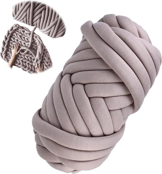 Pallino di lana ruvida - 500 g - beige - filato a mano - uncino - 18 m di lunghezza