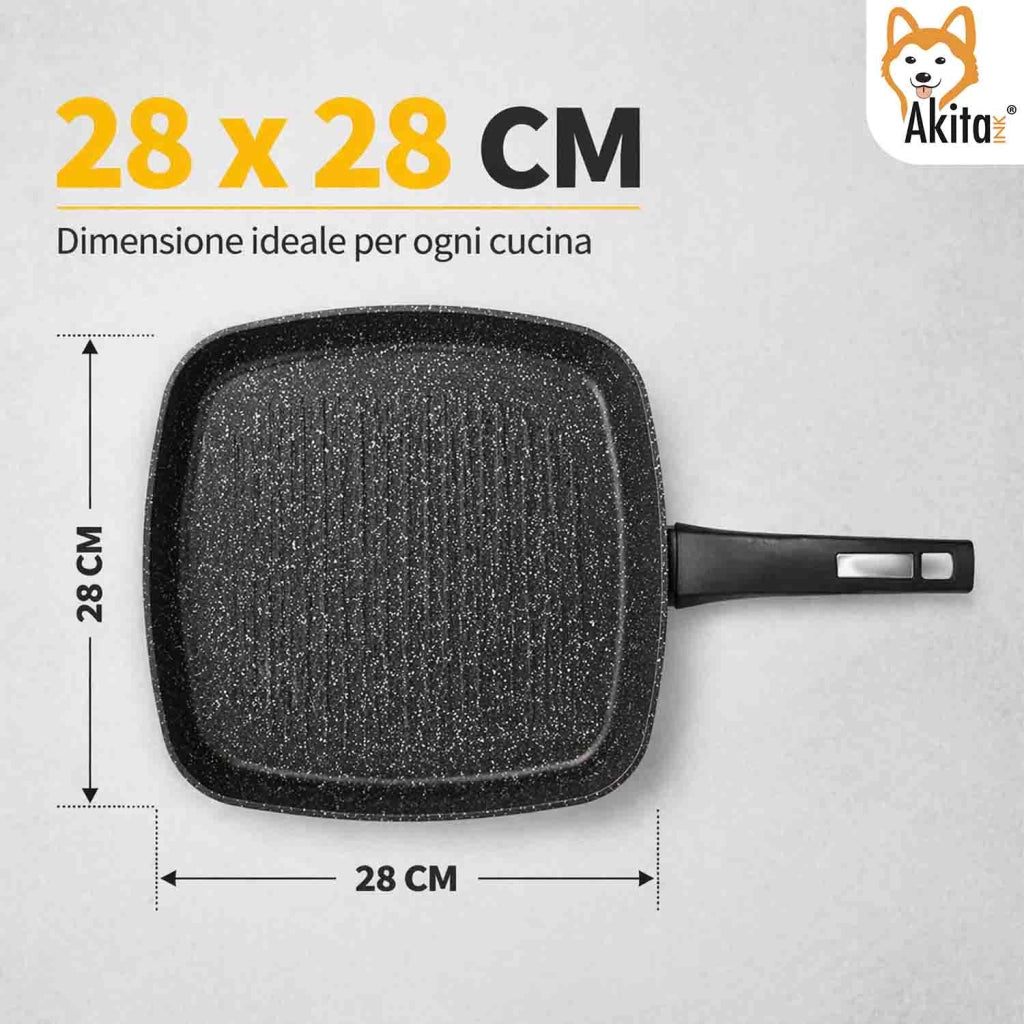 Akitaink Bistecchiera Grill 28x28 cm Antiaderente