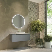 Mobile bagno sospeso 120 cm un cassetto color grigio opaco con top  | Moor