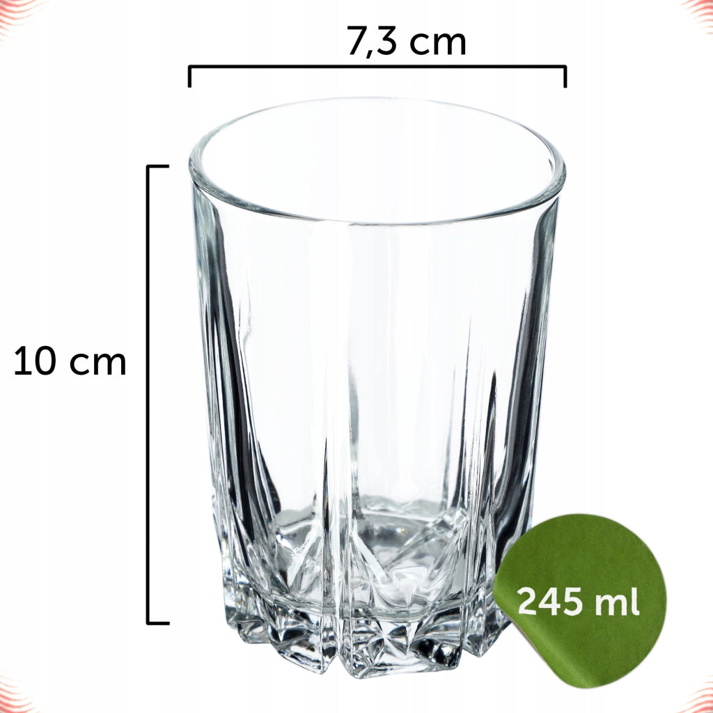 Set di 6 bicchieri KADAX per bevande, succhi e bibite, formato Literatka, 245 ml.