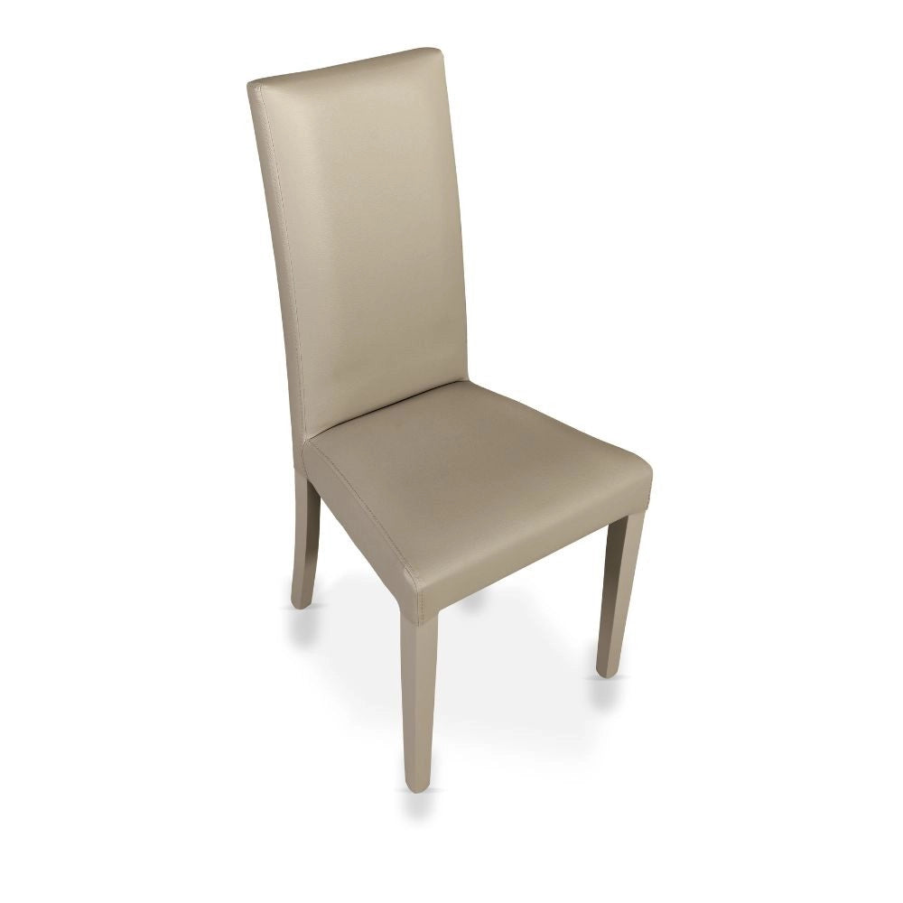 Set 2 Sedie ecopelle Nancy colore tortora