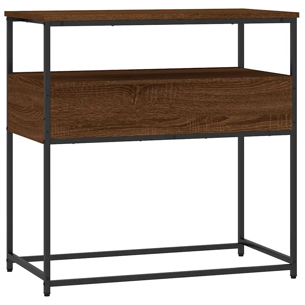 Tavolino Consolle | Tavolo d'Ingresso Rovere Marrone 75x40x75cm Legno Multistrato