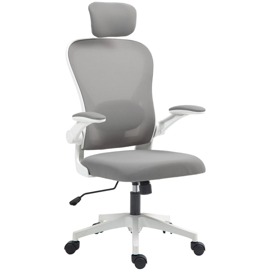 Sedia da ufficio in rete traspirante ¨C zephmum ¨C grigio, regolabile in altezza