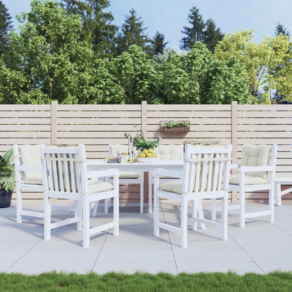 Cuscini Sedia Schiena Bassa 6 pz Crema MÃ©lange 100x50x7 Tessuto