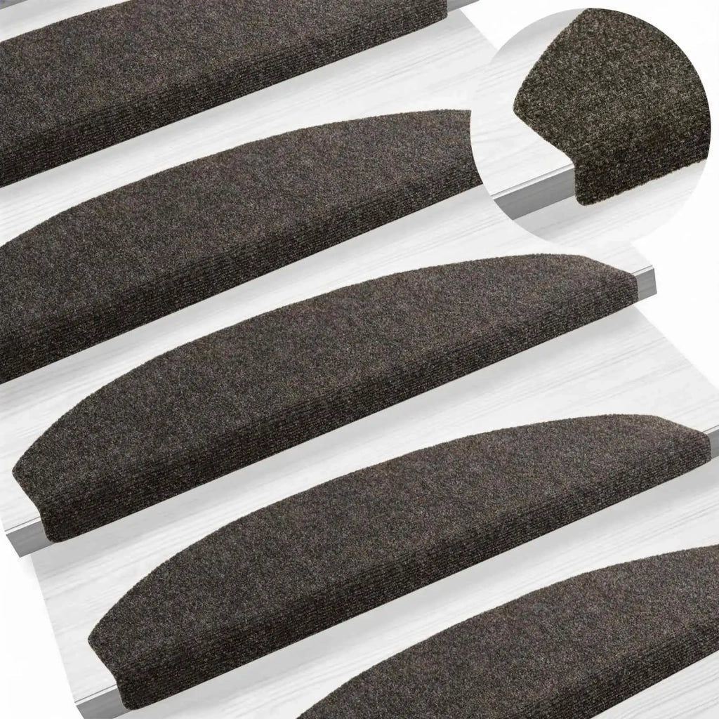 Tappetini per scale autoadesivi Semicircolare 15 pcs Antracite