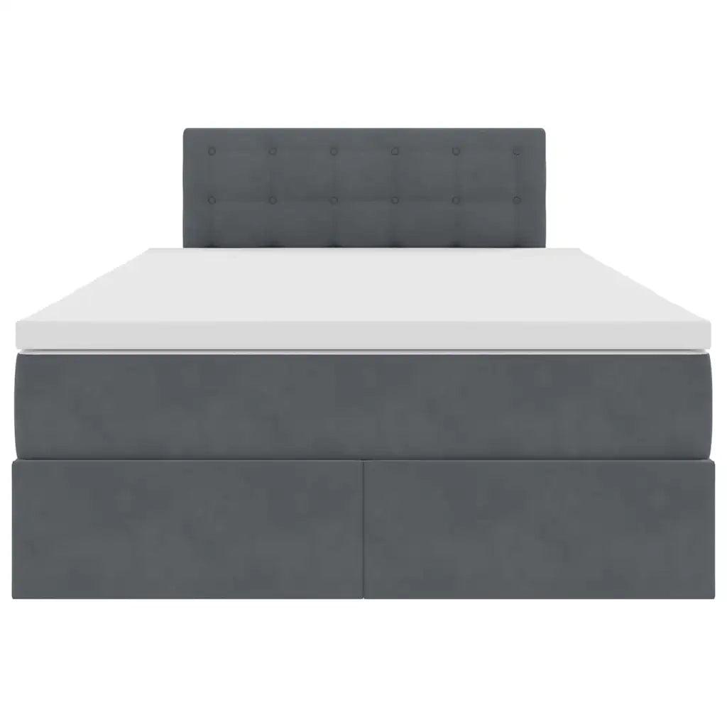 Letto con Contenitore Grigio scuro 120 x 200 cm Velluto 3370870