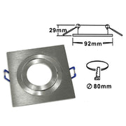 Trade Shop - Porta Faretto Incasso Faretto Gu10 Quadrato Acciaio Orientabile Portalampada P3 - Argento