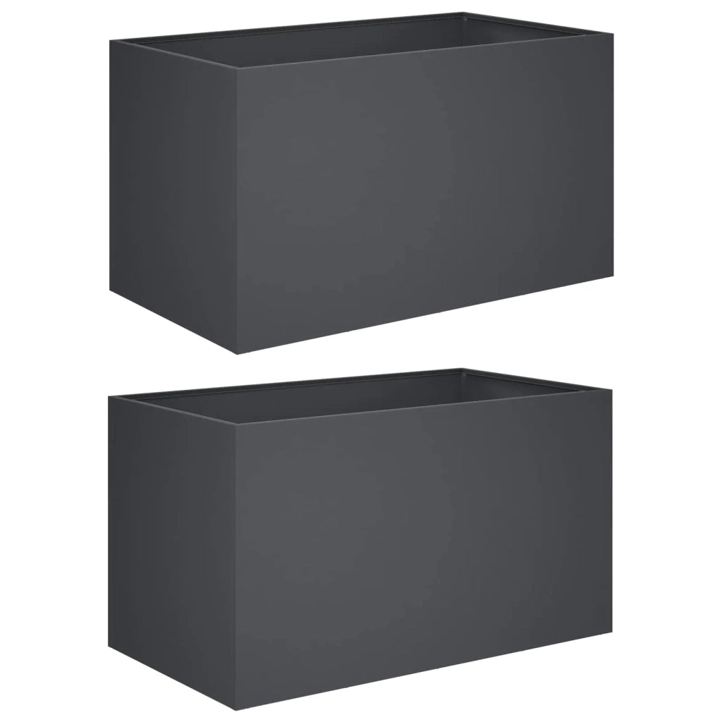 Vaso da giardino 2 pz Antracite 80 x 50 x 50 cm 8005265