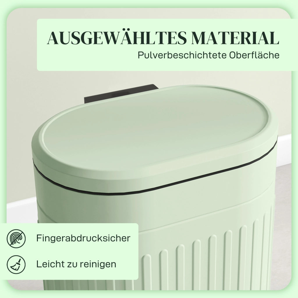 Secchio per rifiuti 20L con coperchio pedale e cestino interno estraibile ¨C zephmum ¨C Verde 36,5x31,2x45 cm