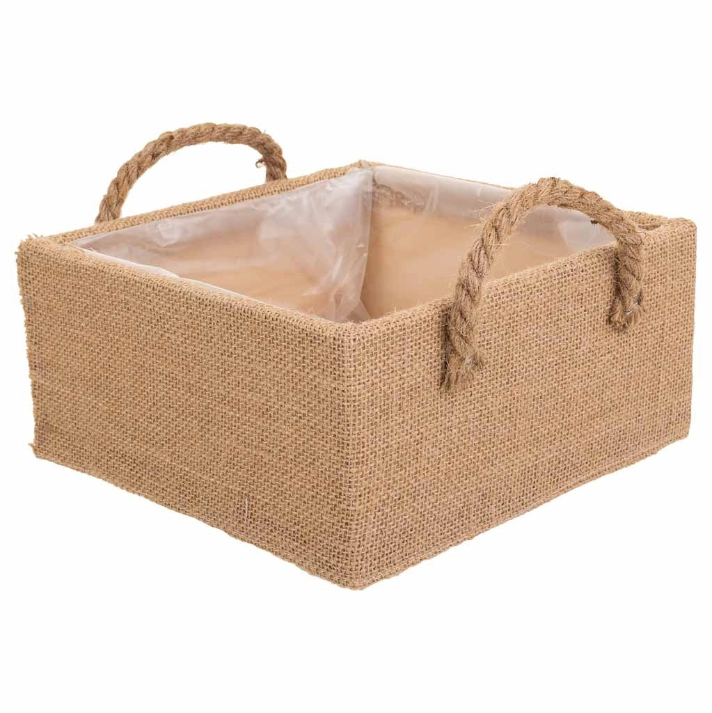 Cestino in filo di tessuto marrone 22x22x10h