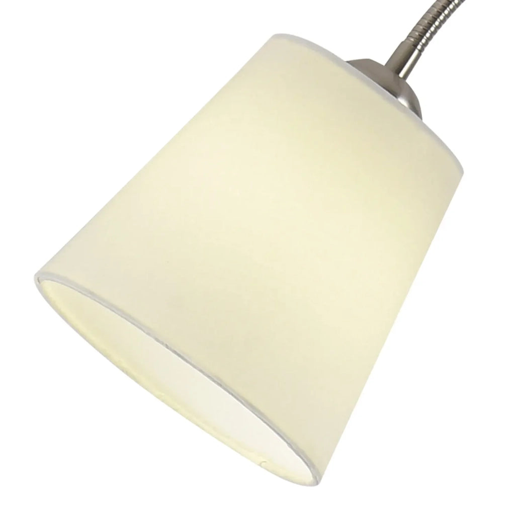 LÚZETE - LAMPADA DA TERRA NICHEL SATINATO PARALUME BIANCA PAYTON