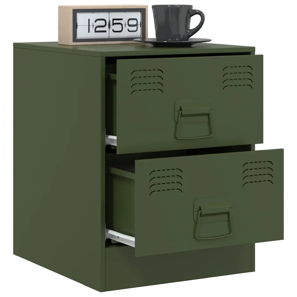 Comodini 2 pz Verde34,5x39x44 cm in Acciaio 841628