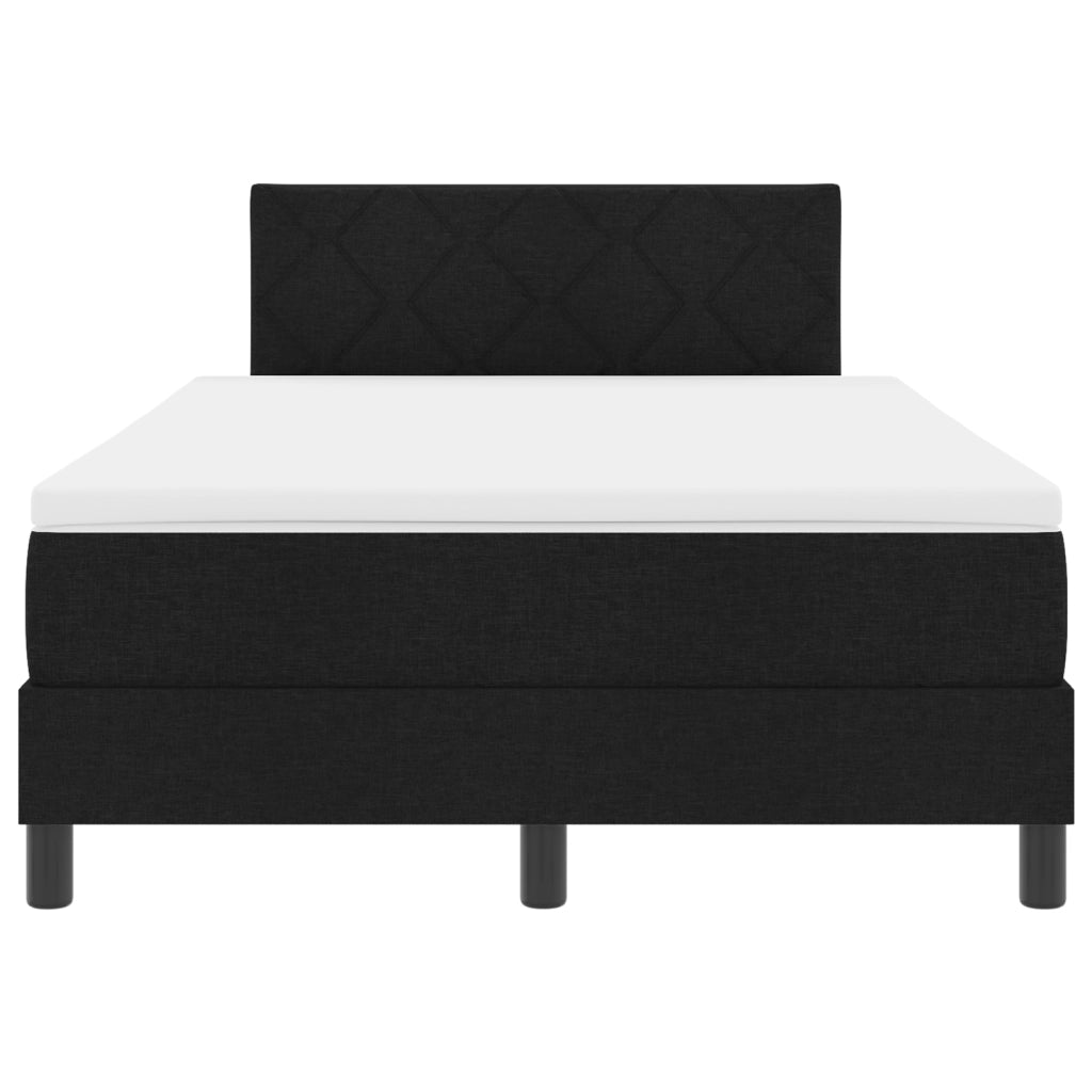 Letto con rete a molle in nero 120x190 cm tessuto