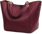 Borsa da Spalla per Donna in Pelle di Faux Artefatto, Grande Borsa da Spalla con Fondo Spesso e Cerniera, Tasca per Donna con Maniglia e Cinturino, Borsa da Spalla per Donna con Design Unico e Colori Vivaci (Fucsia)
