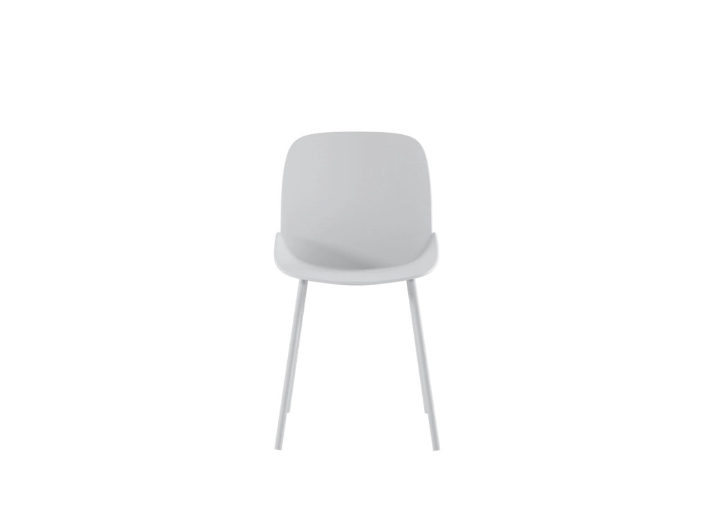 Sedia Eva Design Moderno in Polipropilene Bianco con Gambe in Metallo - Struttura Robusta per Interni ed Esterni - Alta Qualità