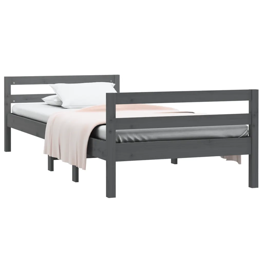Giroletto Grigio 90x200 cm in Legno Massello di Pino cod mxl 36987
