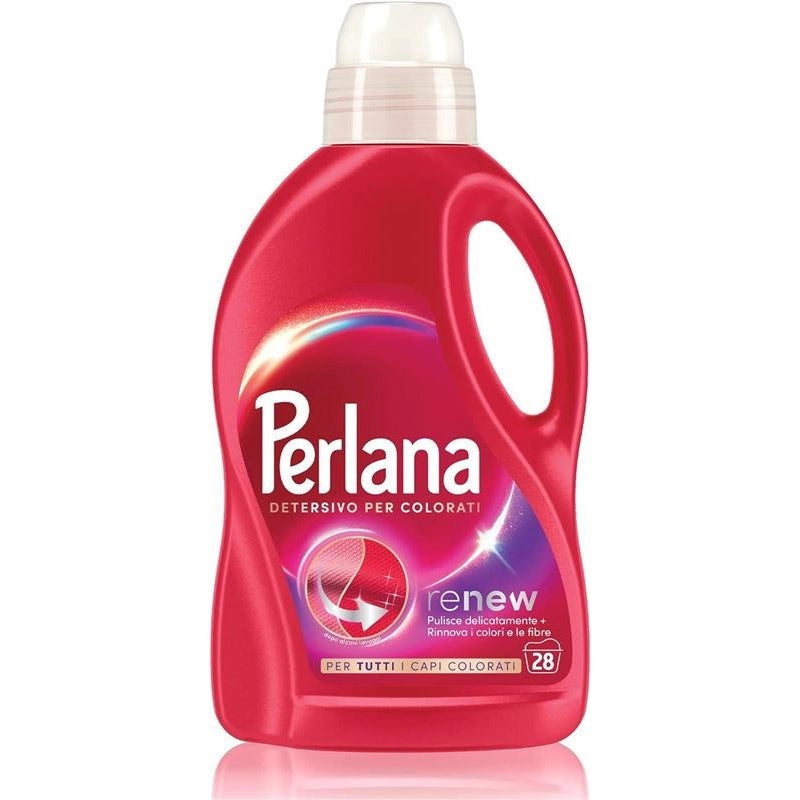 PERLANA DETERSIVO COLORATI LAVATRICE LIQUIDO PER TUTTI I CAPI COLORATI PER COLORI E FIBRE RINNOVATI 28 LAVAGGI