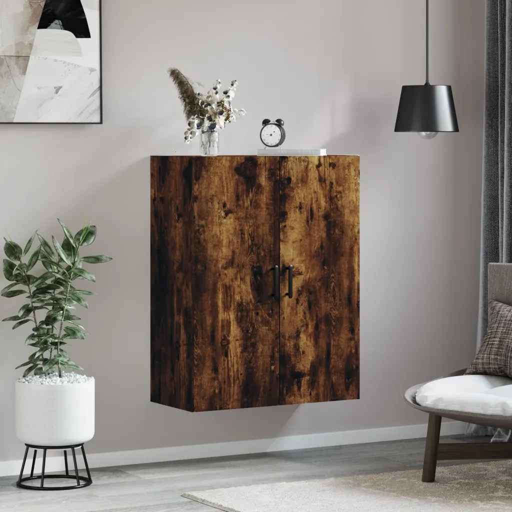 vidaXL Mobile a Parete Rovere Fumo 69,5x34x90 cm