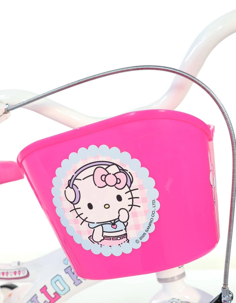 HELLO KITTY 16", bicicletta per bambini, adatta ad etÃƒÂ  tra i 5 e i 7 anni, per altezza tra 105 e 135 cm, con cest