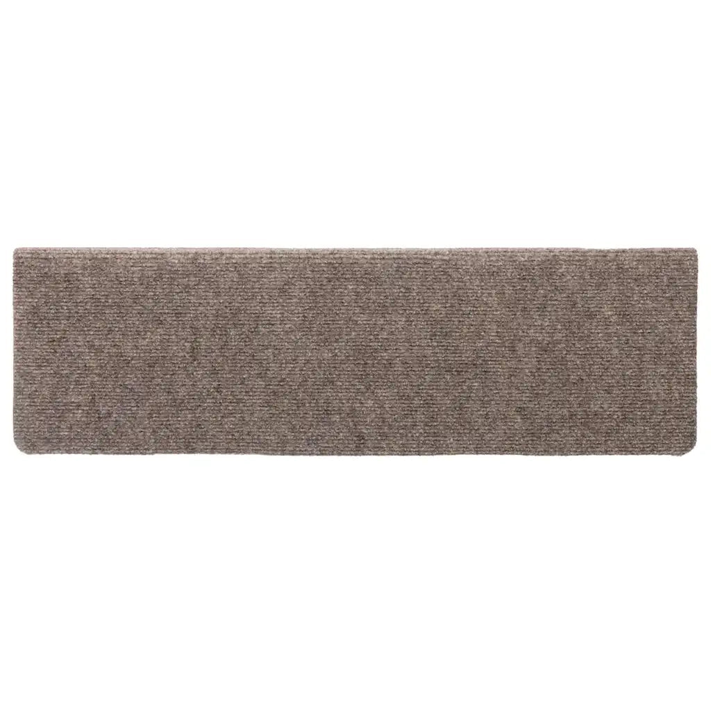 Tappetini per scale autoadesivi 15 pz 65x21x4 cm beige bordo rettangolare 326190