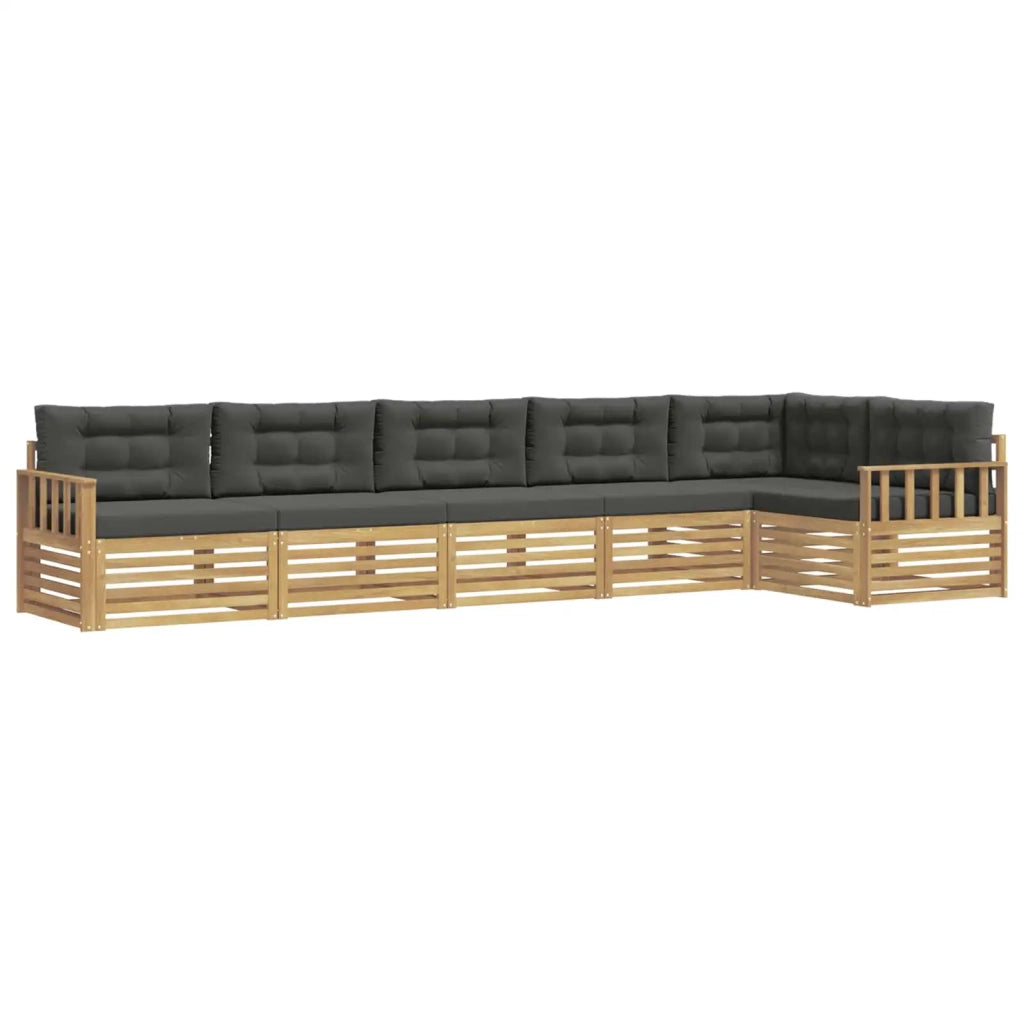 Set di divani da esterno 6 pcs Bianco e Antracite Poliestere