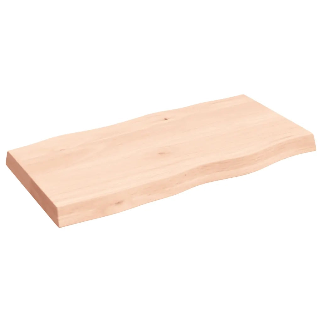 Piano per Tavolo 80x40x(2-6) cm Rovere Non Trattato Bordi Vivi 363874