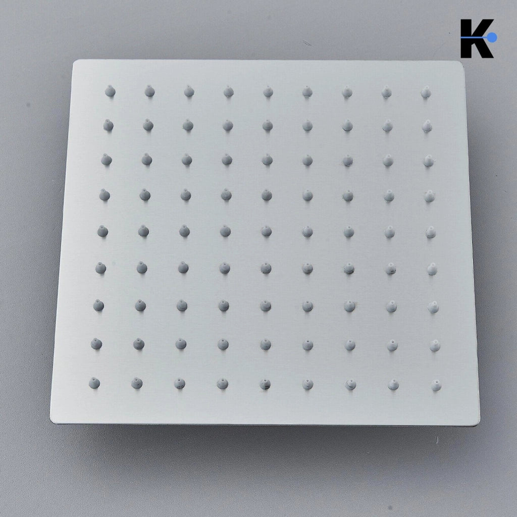 LANA | Set pioggia Premium in acciaio inox spazzolato argento | Miscelatore doccia di design | Miscelatore doccia completo di doccetta