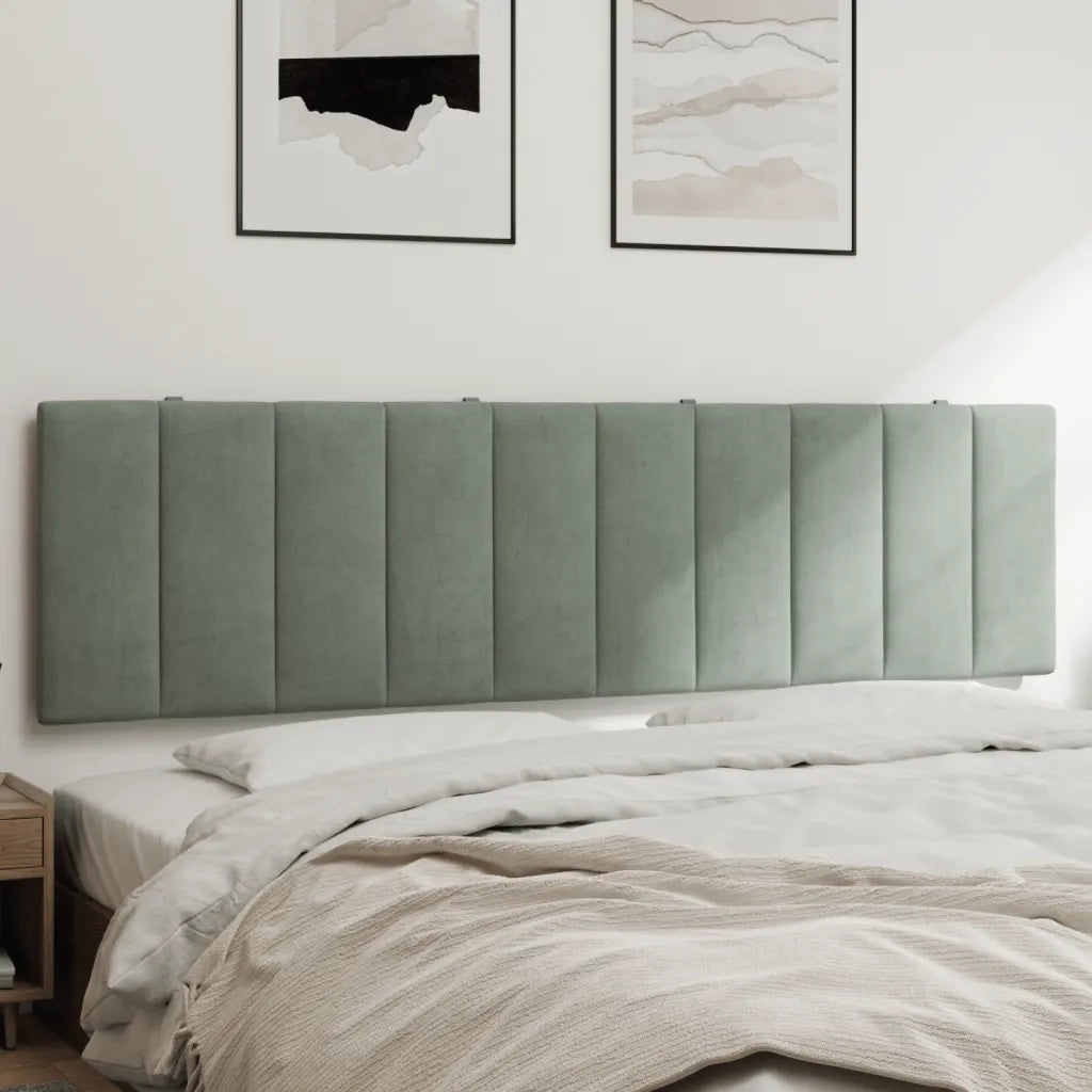 Cuscino Testiera Hanko Grigio Chiaro 183 cm in Velluto 374687
