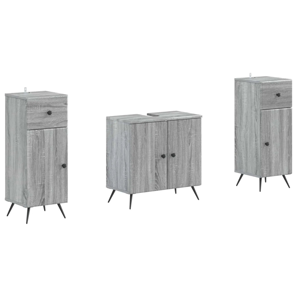 Set di Armadi da Bagno da 2 Pezzi BREDA Sonoma grigio 3418050