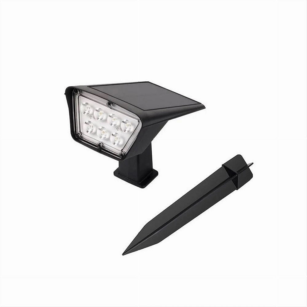 Trade Shop - Faretto 7led Picchetto Ricaricabile Con Pannello Solare Crepuscolare Muro Yh0514 -