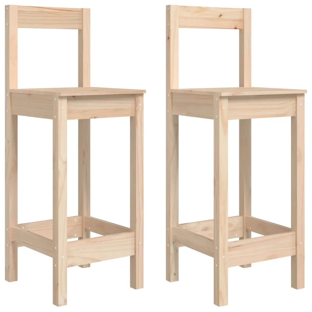 Sedie da Bar 2 pz 40x41,5x112 cm in Legno Massello di Pino cod mxl 47586