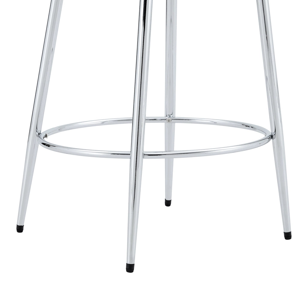 Sgabello da bar 2 pezzi con schienale ergonomico e poggiapiedi, in Metallo e Plastica, Argento e Trasparente