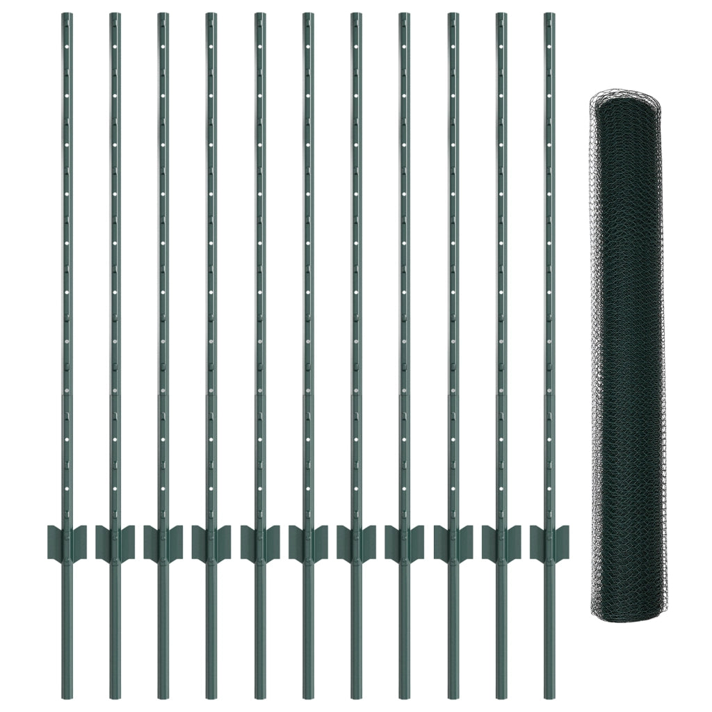 Set di Recinzione Set di 2 Verde Acciaio Standard Durevole