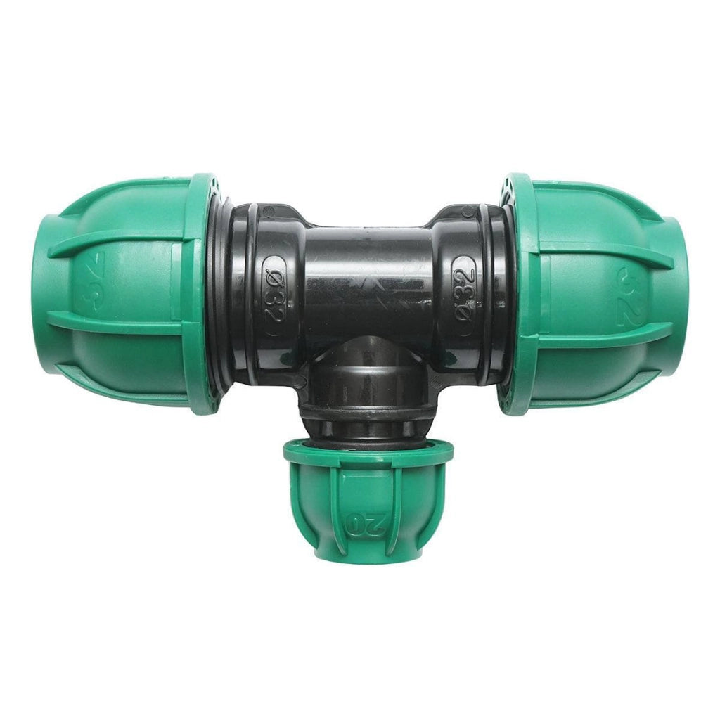 Raccordo a Compressione a "T" PN16-32mm X 20mm X 32mm per sistemi irrigazione Raccordo/Manicotto/Connettore Giunto a T per tubo irigazione
