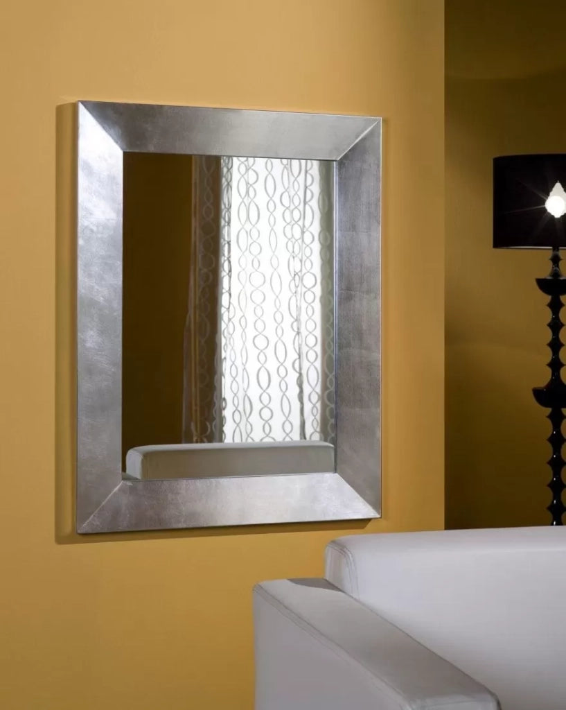 Specchiera in foglia argento rettangolare- misure: 99 x 79 x 3
