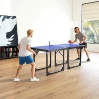 Tavolo da Ping Pong Pieghevole per Interni, Tavolo Ping Pong con Rete, Montaggio Non Richiesto, 182x91 cm, Blu e Viola