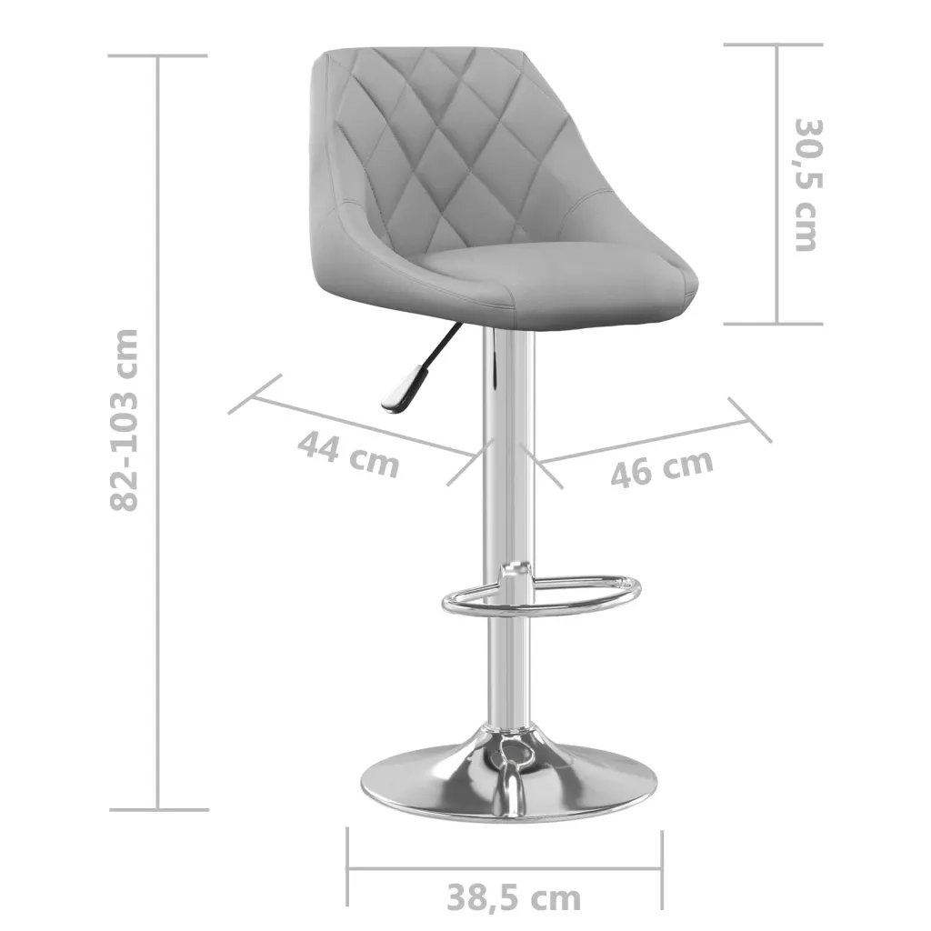 Sgabelli da Bar 2 pz Grigio Chiaro in Velluto cod mxl 59942