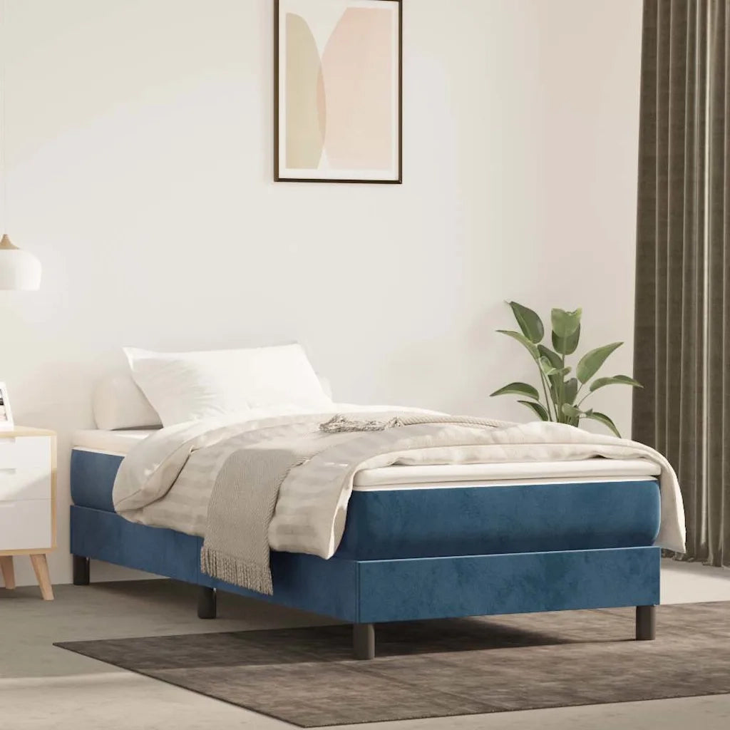 Materasso a Molle-Materasso per letto Blu Scuro 90x220x20 cm in Velluto